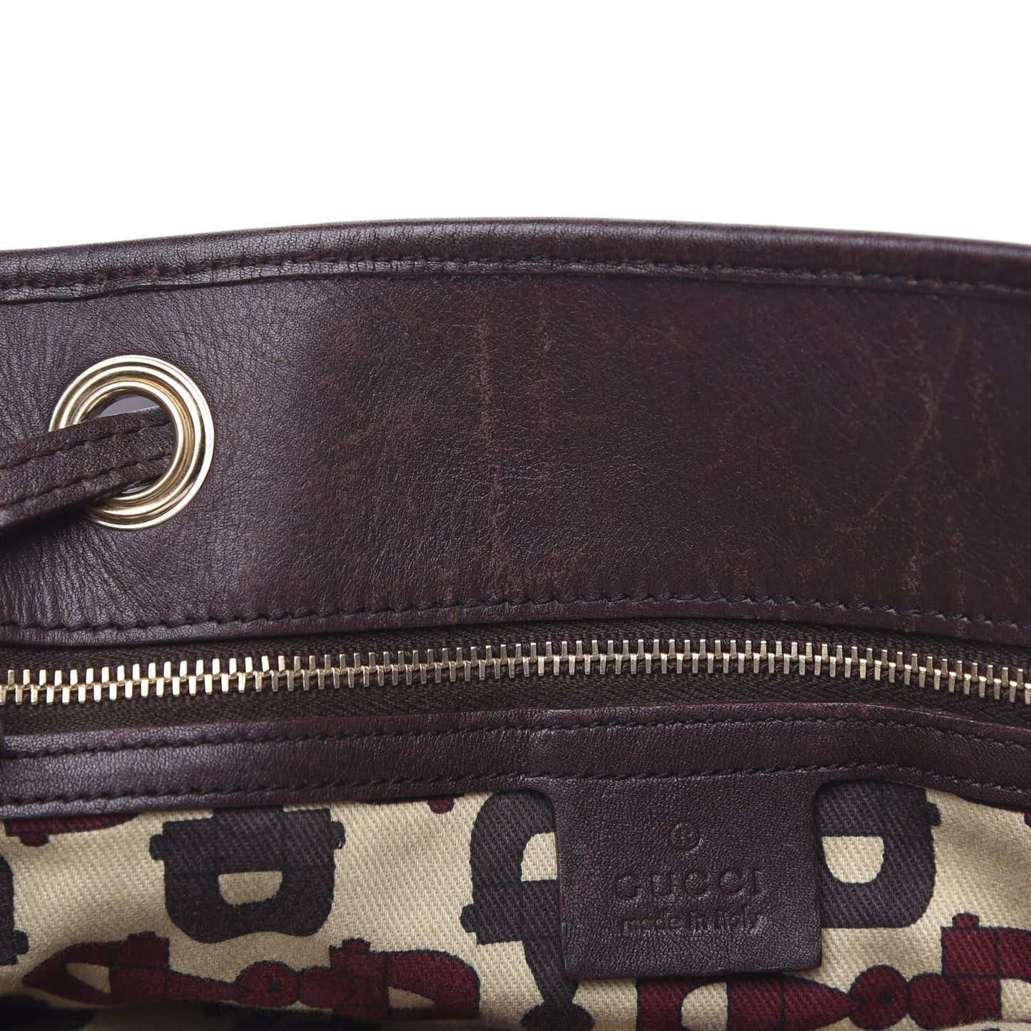 Guccissima Peggy Braided Tote Dark Brown