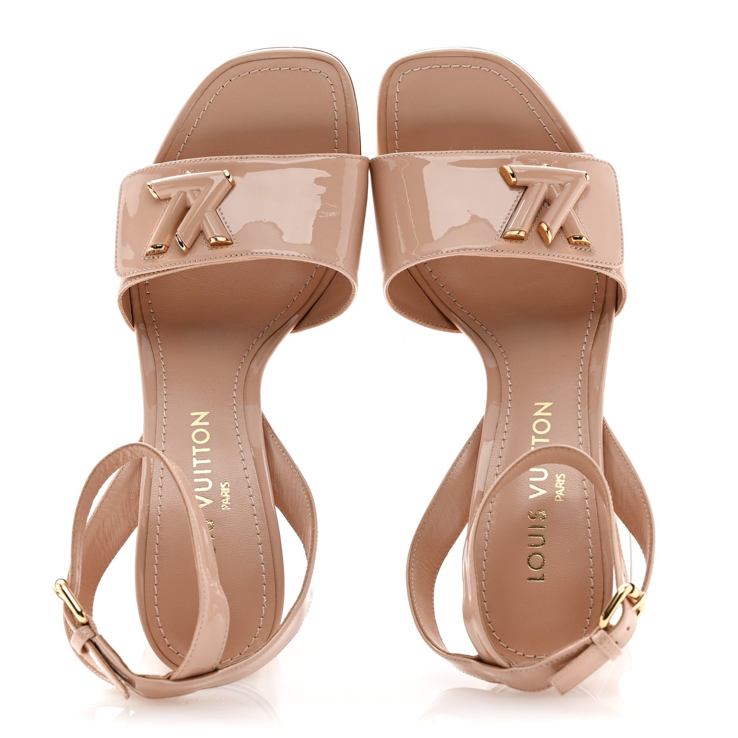 Patent Calfskin Shake Sandals 39 Nude Pink