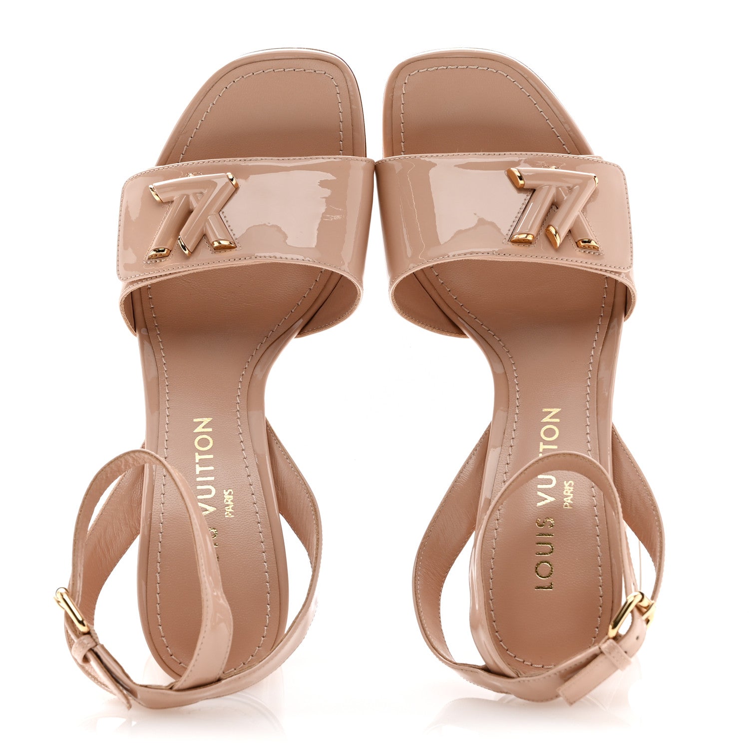 Louis Vuitton Patent Calfskin Shake Sandals 39 Nude Pink 2 of 9
