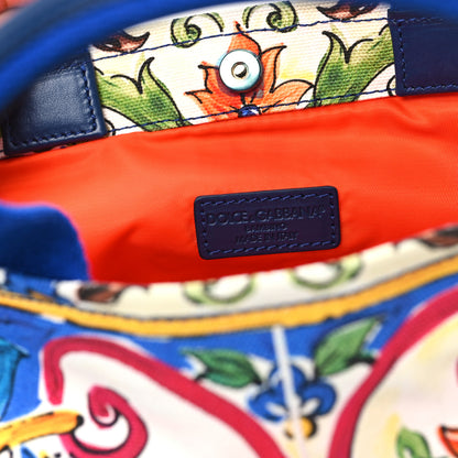 Dolce & Gabbana Canvas Majolica Printed Bambino Bag Multicolor 6 of 9