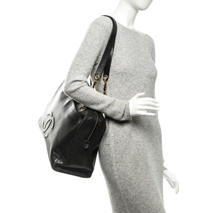 Chanel Caviar Large CC Shoulder Bag Black 2 of 12