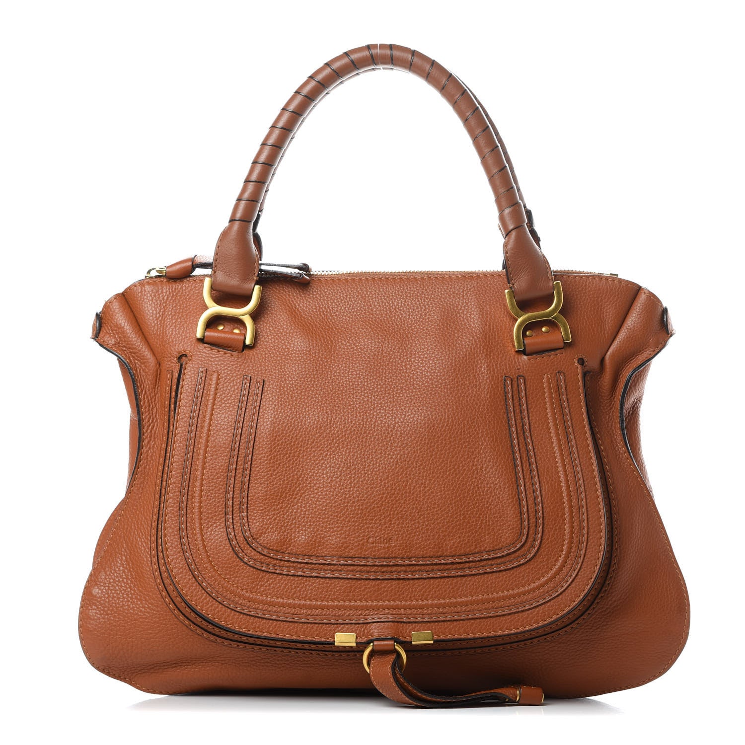 Chloe Calfskin Large Marcie Satchel Tan 1 of 17