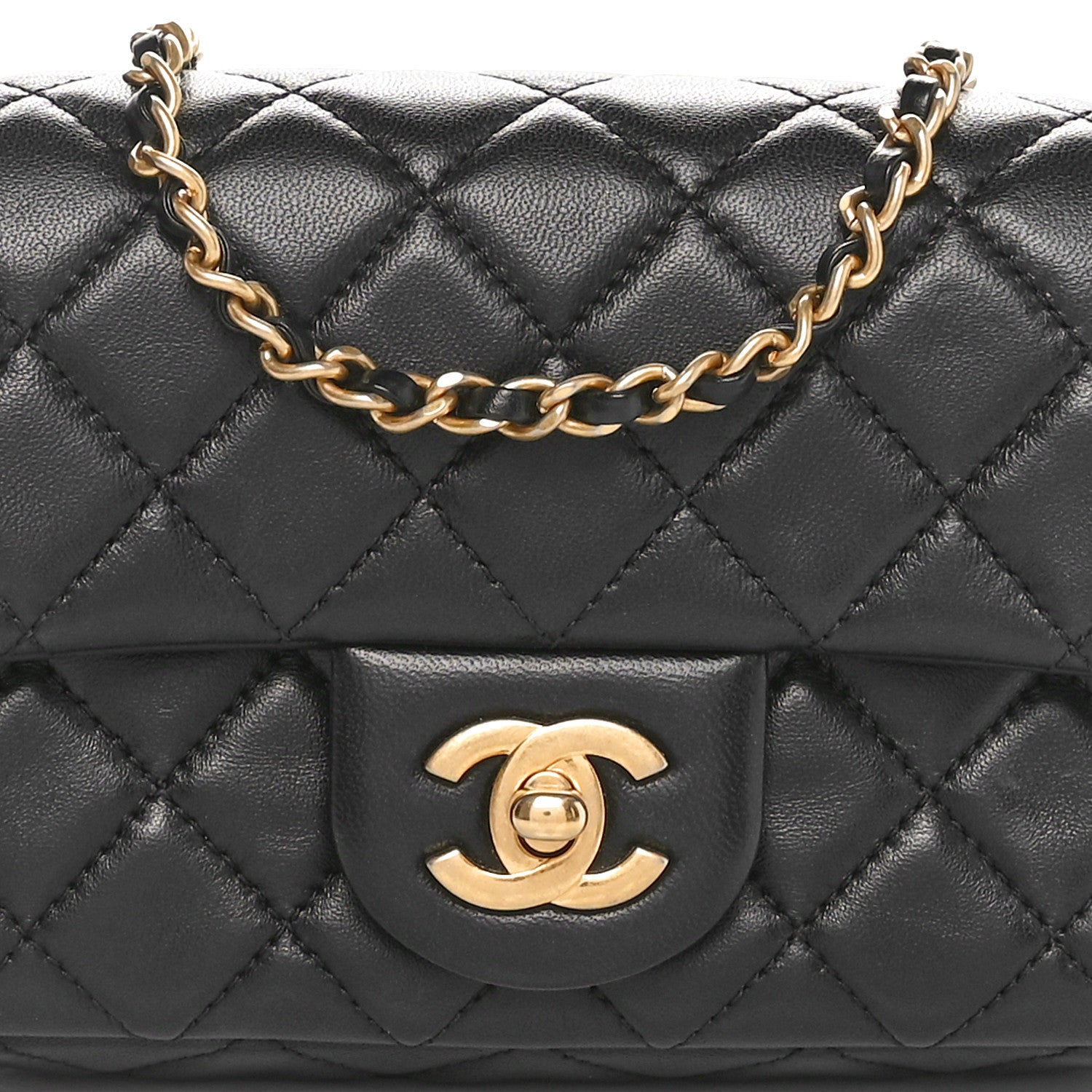 Chanel Lambskin Quilted Mini Rectangular Pearl Crush Flap Black 8 of 11