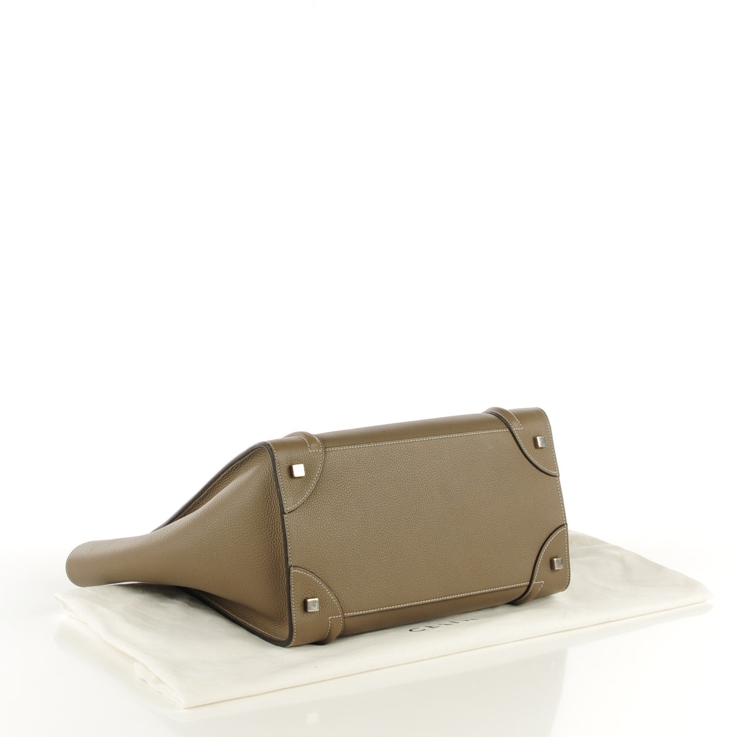 Celine Drummed Calfskin Mini Luggage Souris 4 of 8