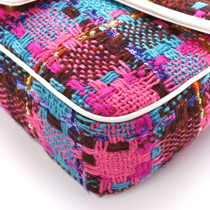 Gucci Tweed Calfskin Spicy Check Small GG Marmont Shoulder Bag Pink Multicolor Mystic White 11 of 11