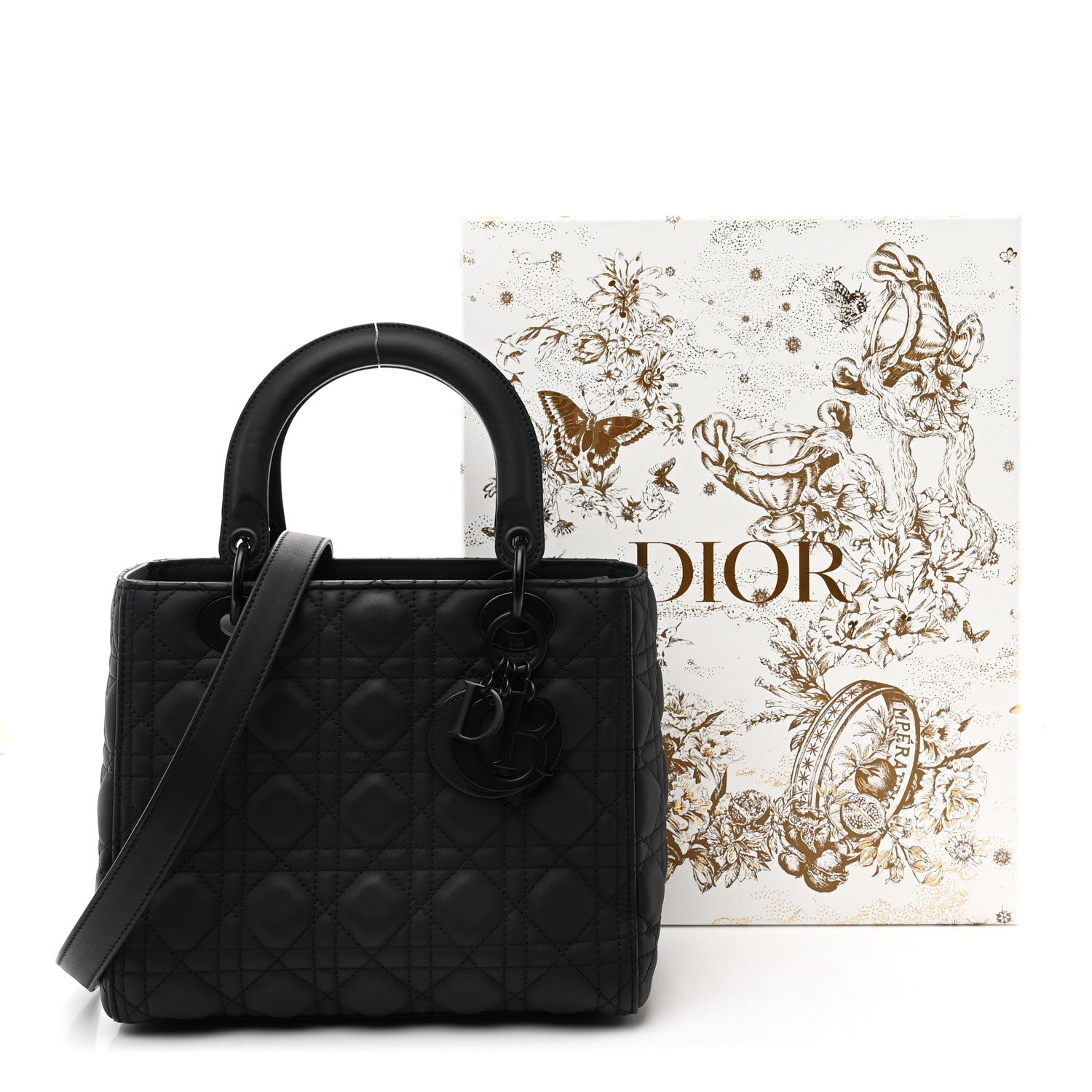 Christian Dior Ultra Matte Calfskin Cannage Medium Lady Dior Black 11 of 11