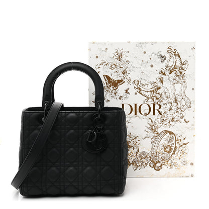 Christian Dior Ultra Matte Calfskin Cannage Medium Lady Dior Black 11 of 11