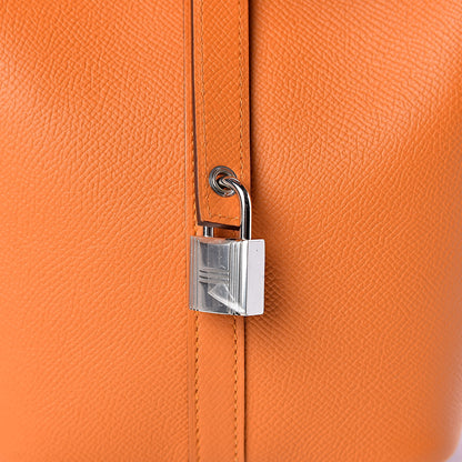 Hermes Epsom Tressage De Cuir Picotin Lock 18 PM Abricot Rose Azalee Gold 8 of 10