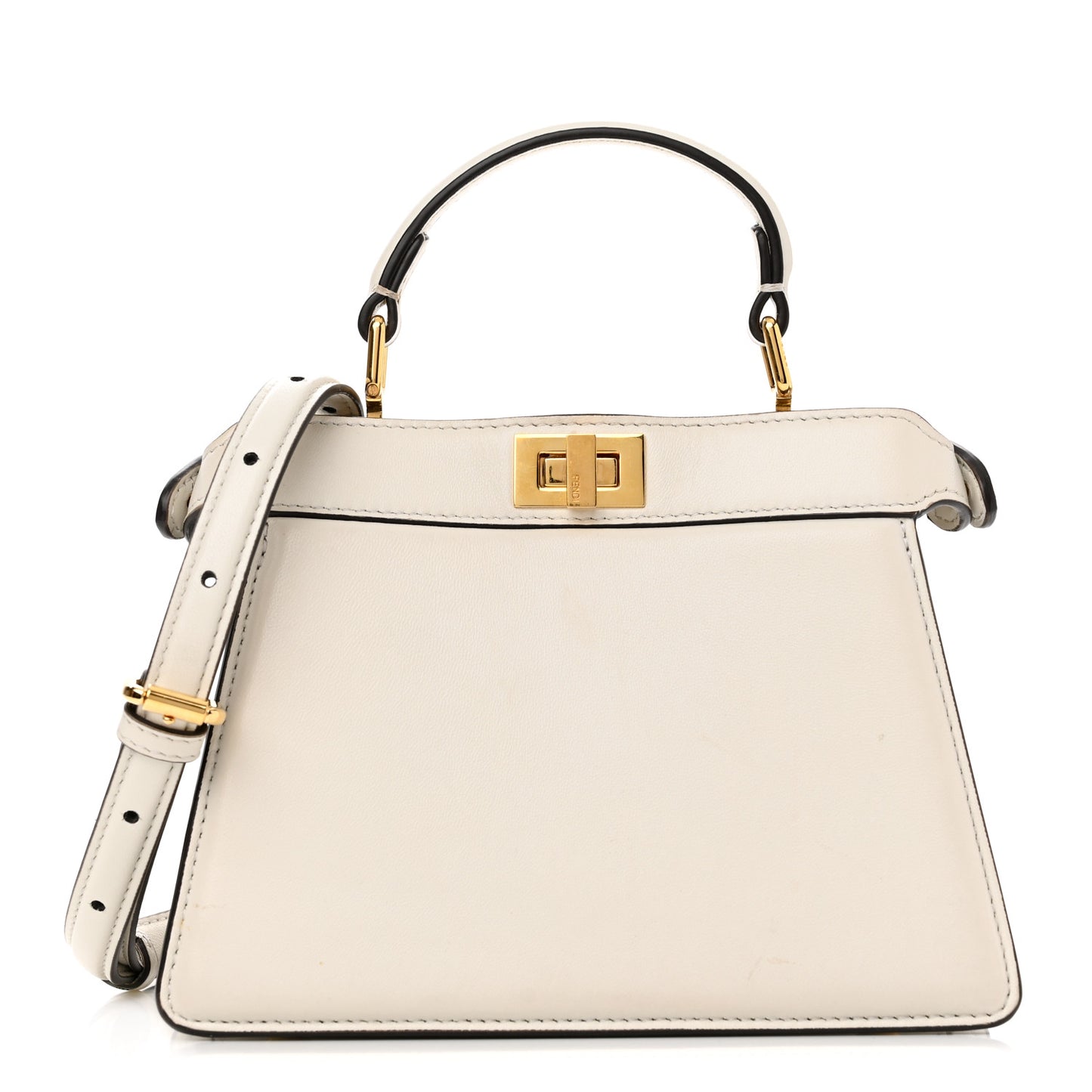 Shiny Nappa Petite Peekaboo I SEE U Satchel White
