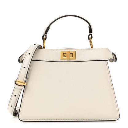 Fendi Shiny Nappa Petite Peekaboo I SEE U Satchel White 1 of 10