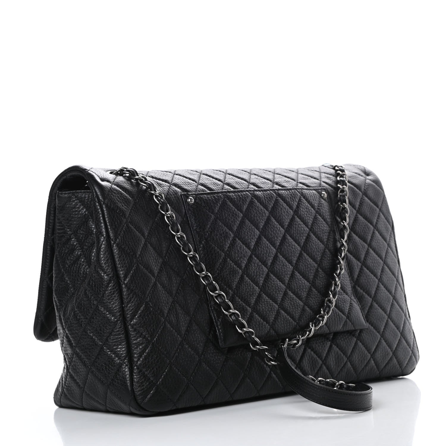 Chanel Calfskin Quilted XXL Travel Flap Bag Black 3 of 10