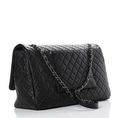 Chanel Calfskin Quilted XXL Travel Flap Bag Black 3 of 10