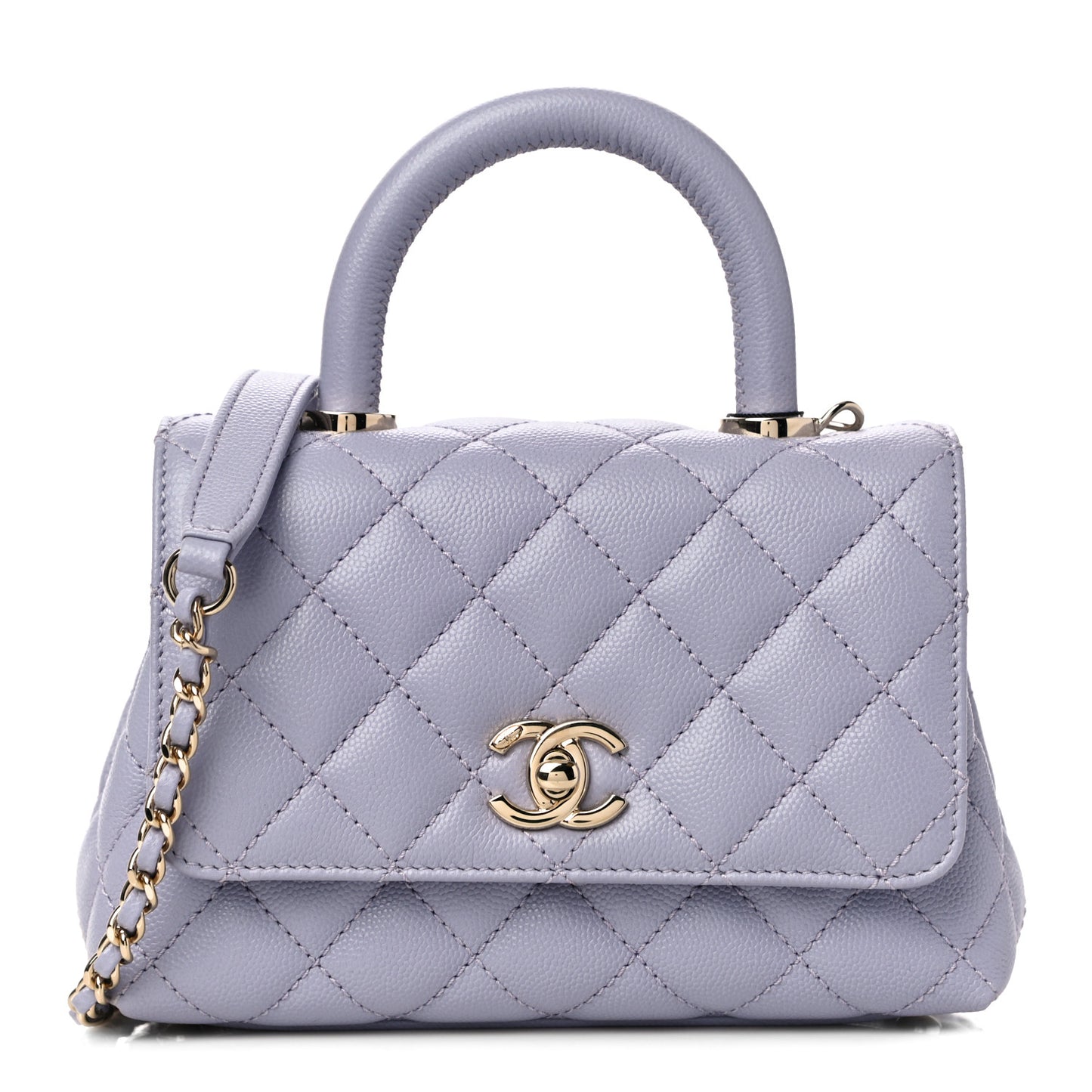Caviar Quilted Extra Mini Coco Handle Flap Light Purple