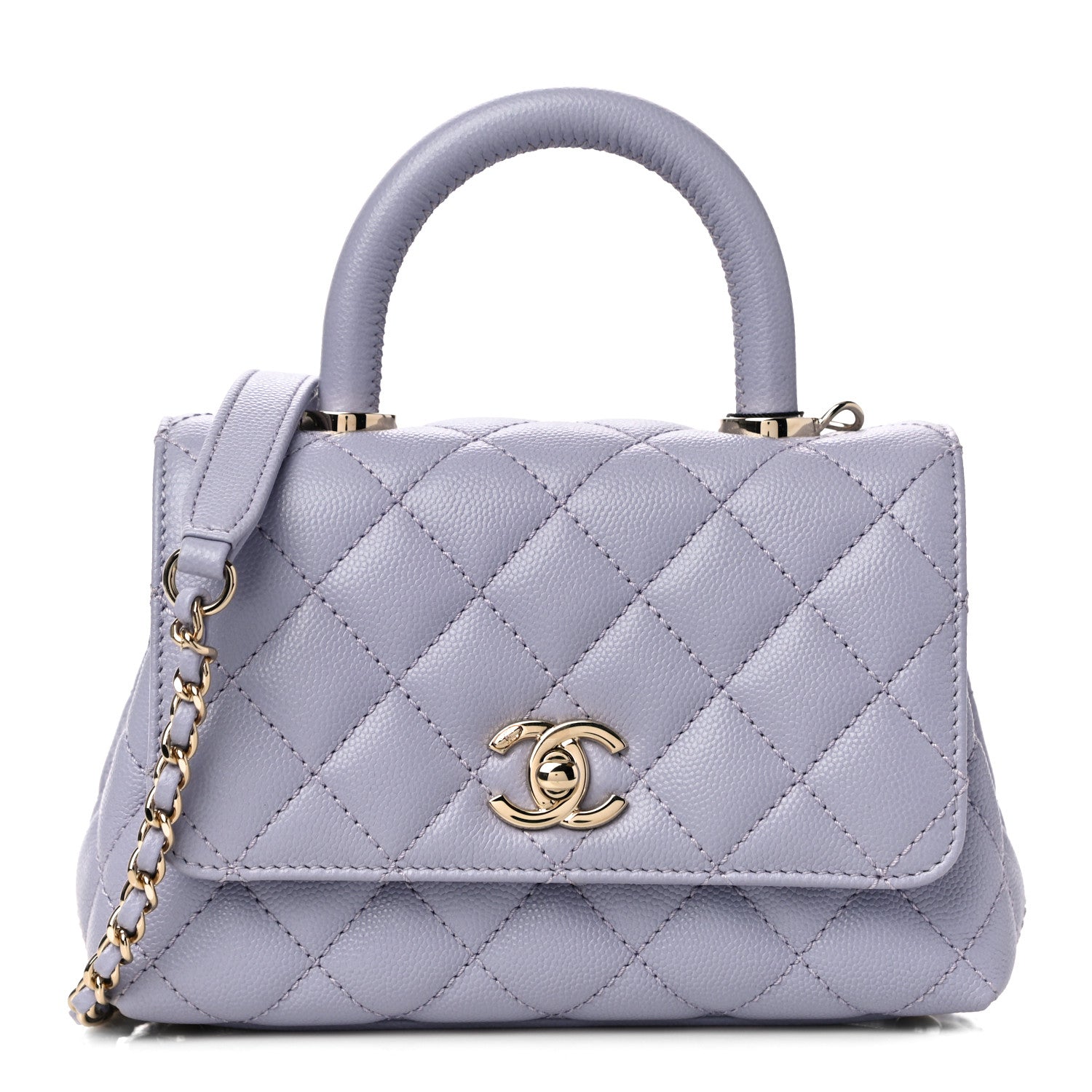 Chanel Caviar Quilted Extra Mini Coco Handle Flap Light Purple 1 of 10