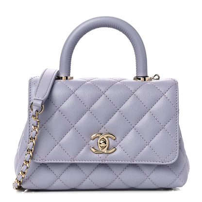 Chanel Caviar Quilted Extra Mini Coco Handle Flap Light Purple 1 of 10
