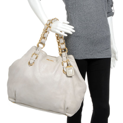 Prada Cervo Lux Chain Tote Talco 2 of 11