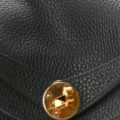 Hermes Taurillon Clemence Lindy 26 Black 10 of 11