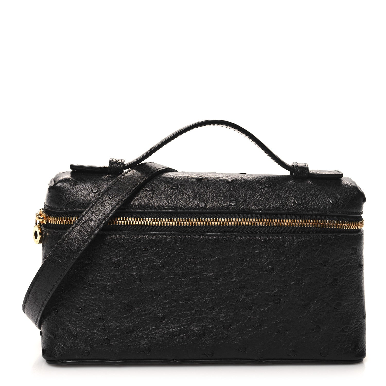 Loro Piana LORO PIANA Ostrich L19 Extra Pocket Pouch Black 1 of 11