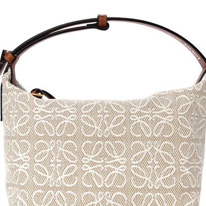 Loewe Jacquard Anagram Calfskin Small Cubi Bag Ecru Tan 9 of 12