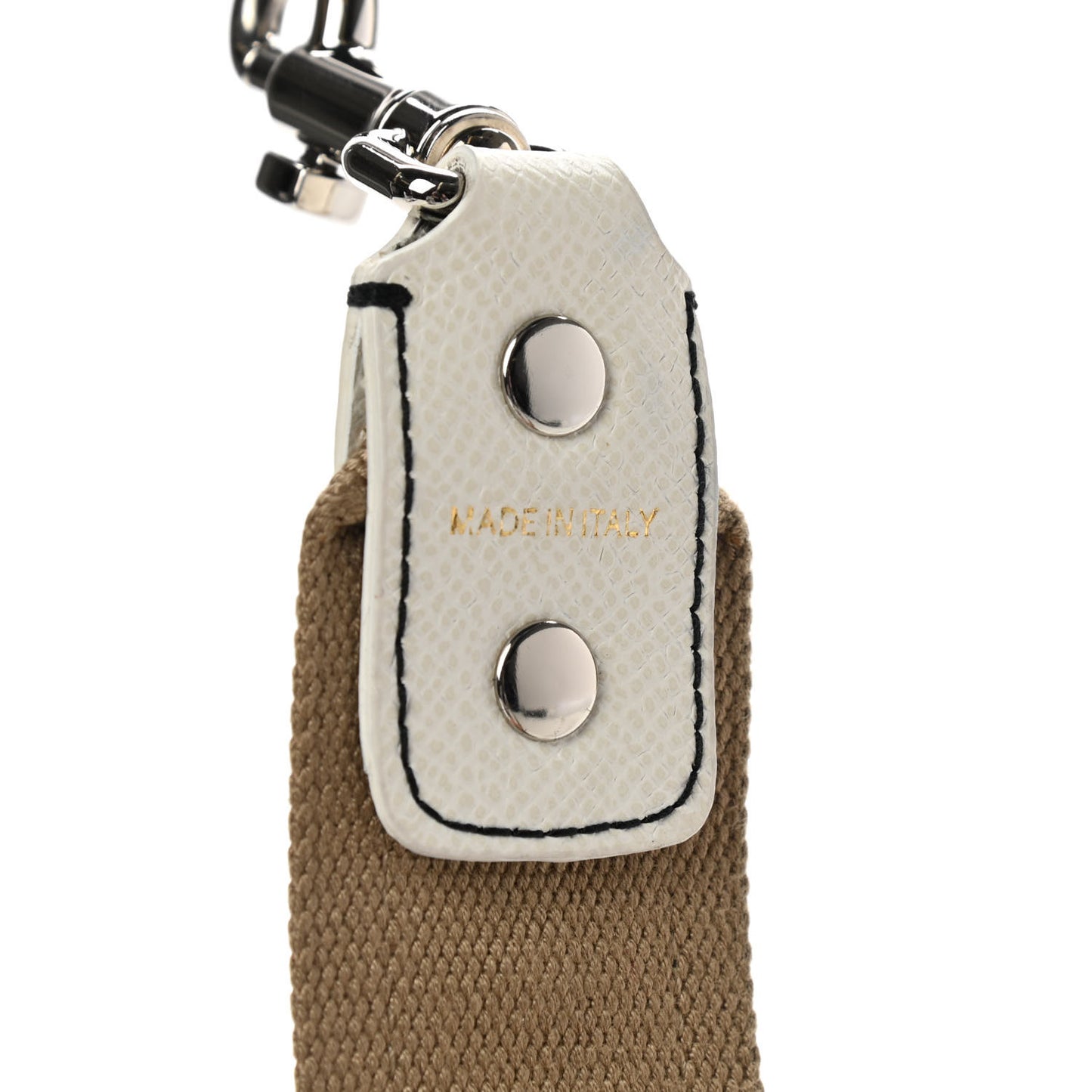 Canvas Dauphine Studded Bandistico Strap Beige White