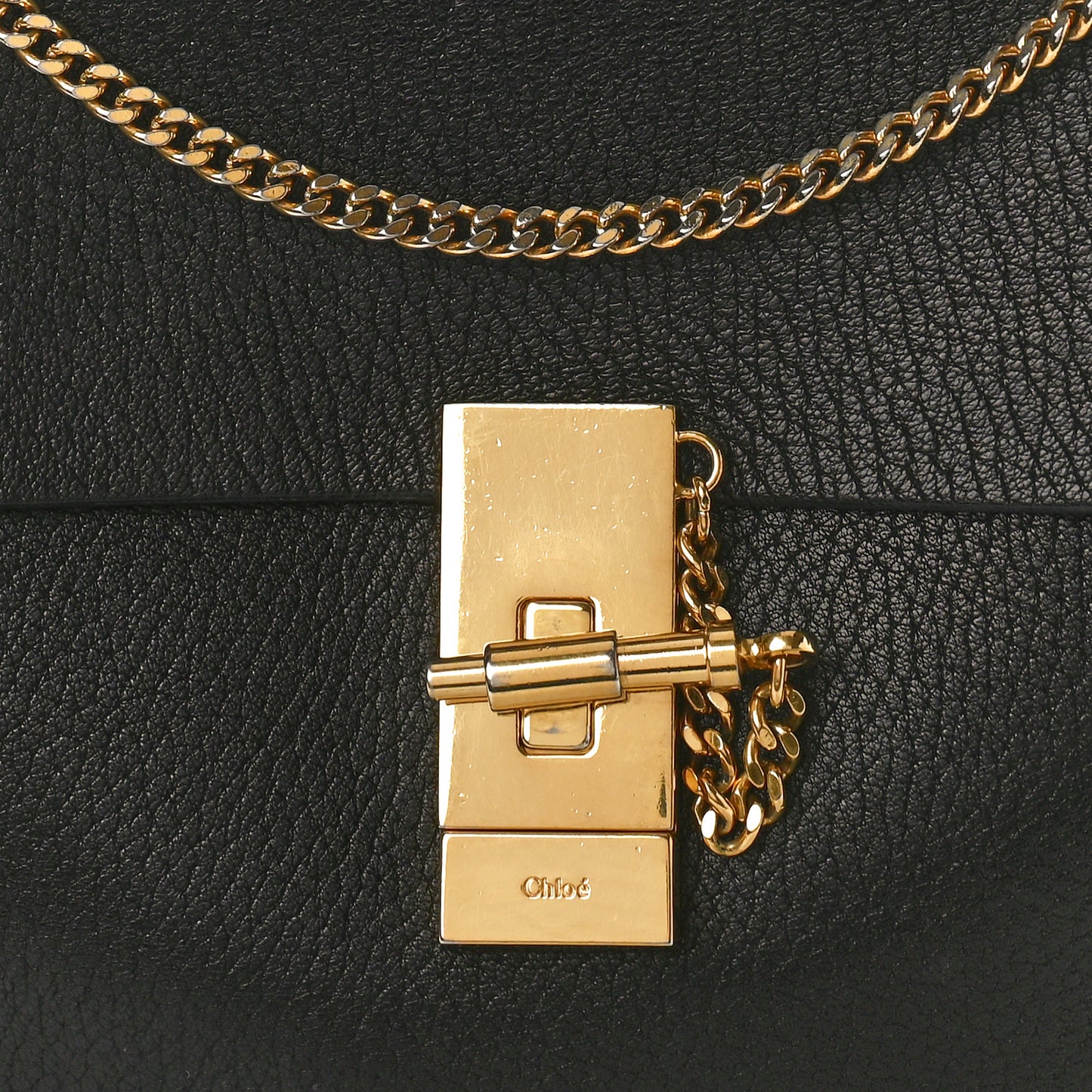 Grained Lambskin Drew Shoulder Bag Black