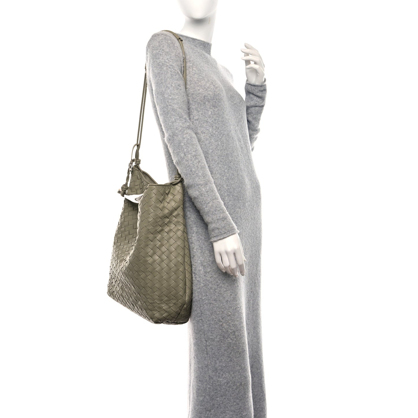 Nappa Intrecciato Large Sardine Bag Travertine