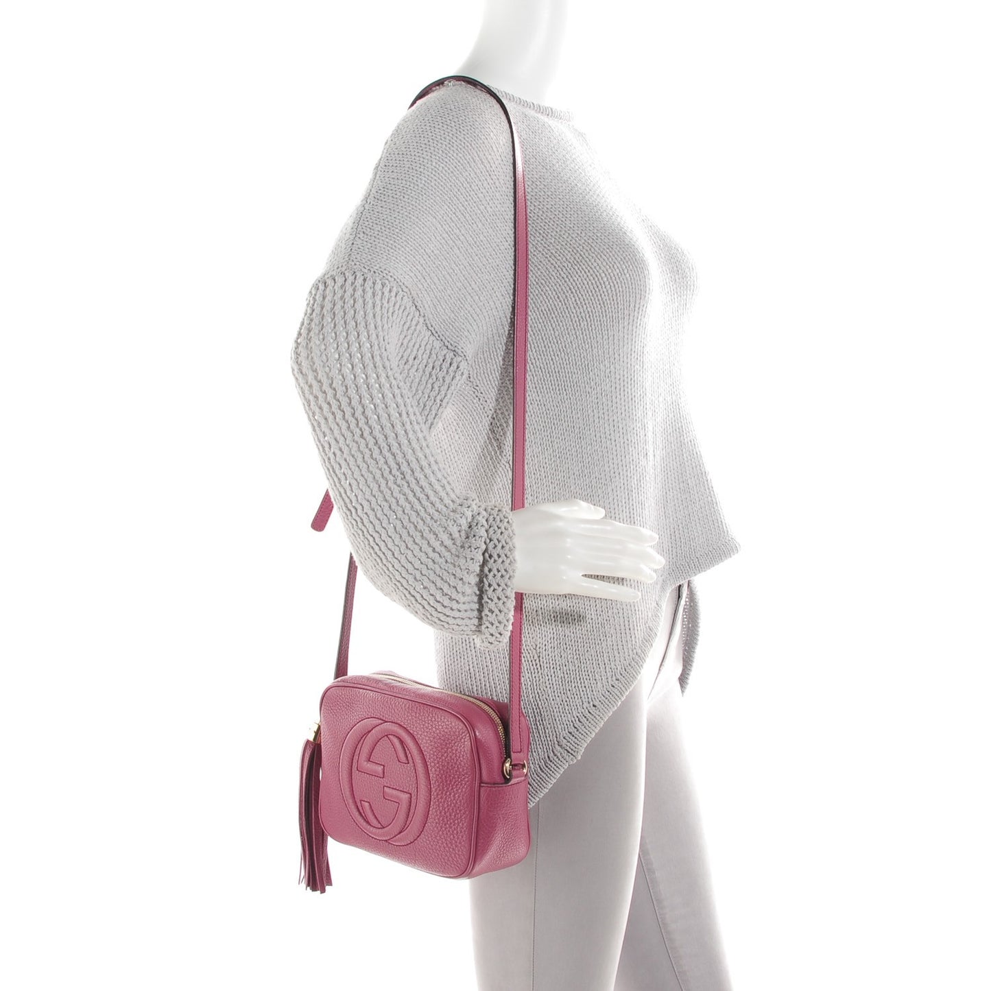 Pebbled Calfskin Small Soho Disco Bag Peonia Flower