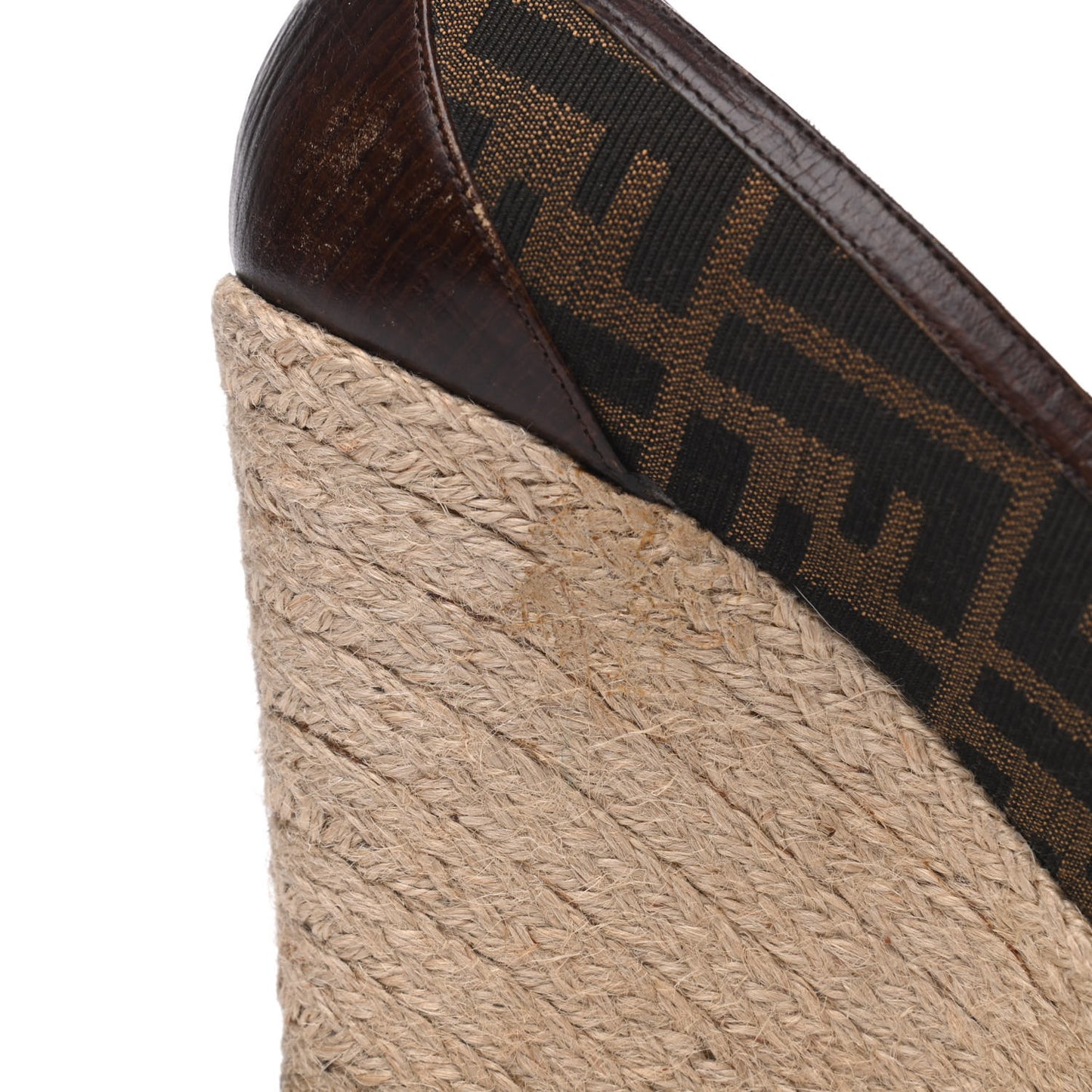 Zucca Raffia Zeppa Wedge Sandals 39.5 Tobacco