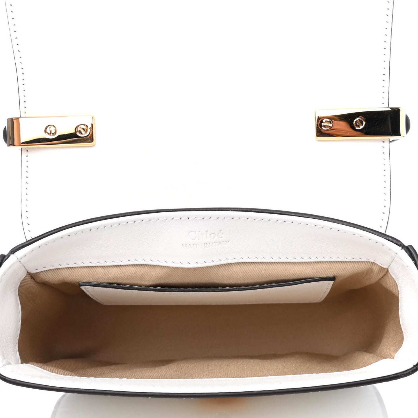 Calfskin Crocodile Embossed Mini C Double Carry Brilliant White