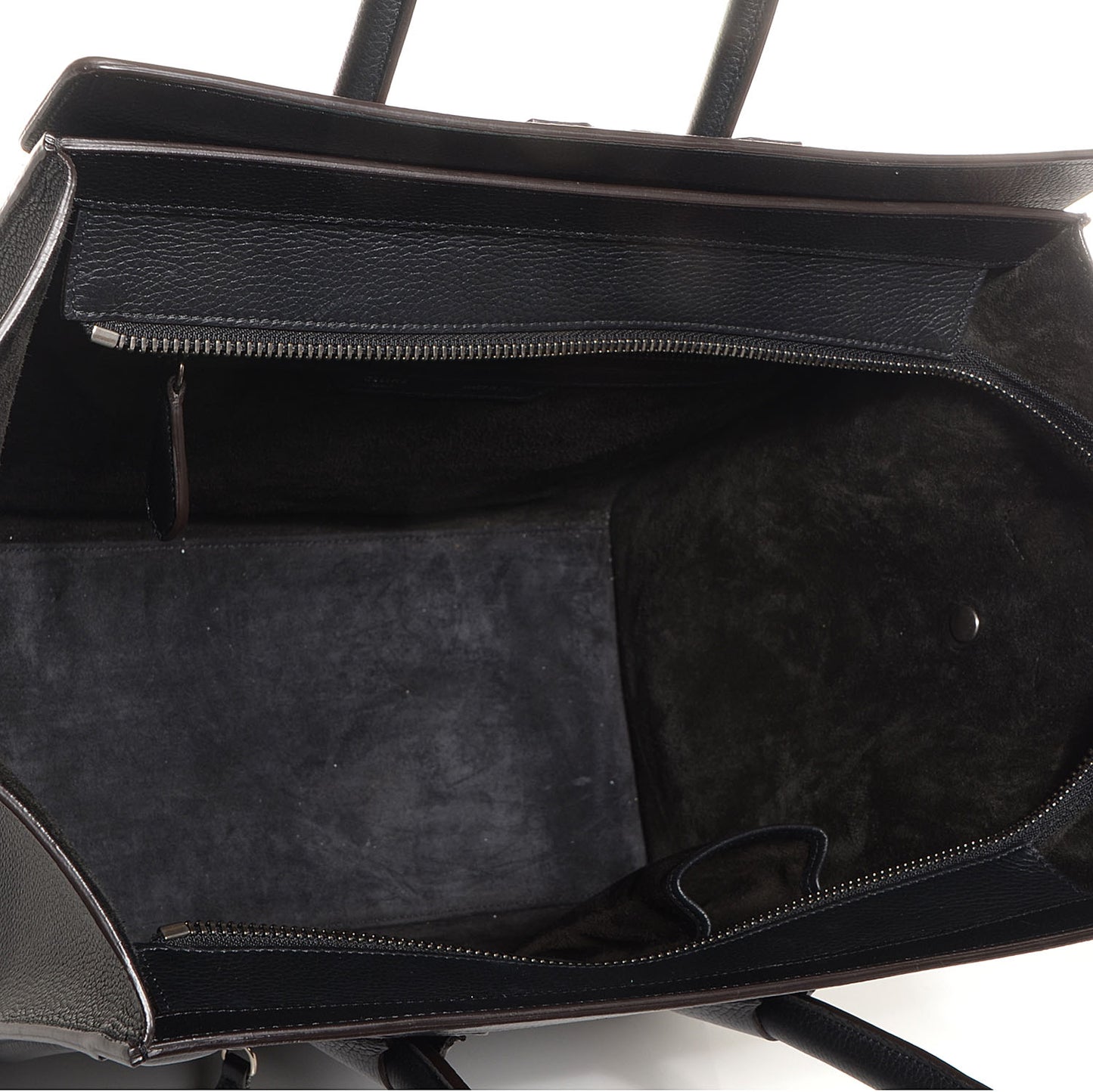 Drummed Calfskin Mini Luggage Black