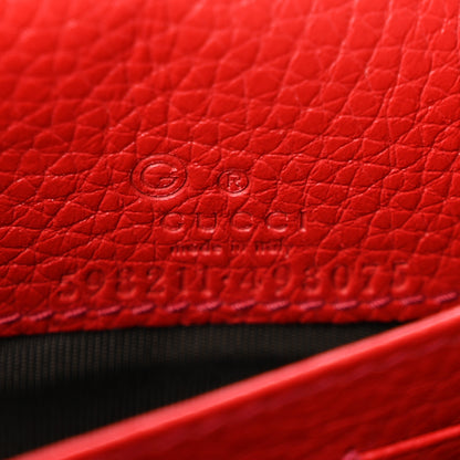 Gucci Pebbled Calfskin Soho Wallet On Chain Vibrant Red 6 of 10