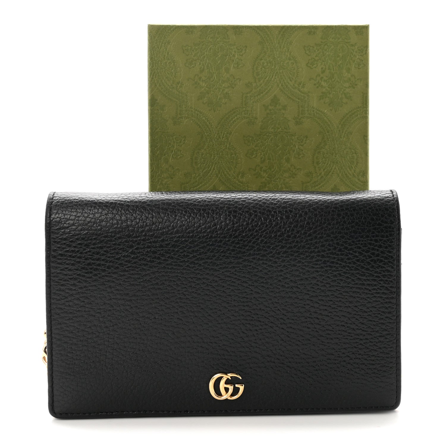 Gucci Calfskin Mini GG Marmont Chain Wallet Black 10 of 10
