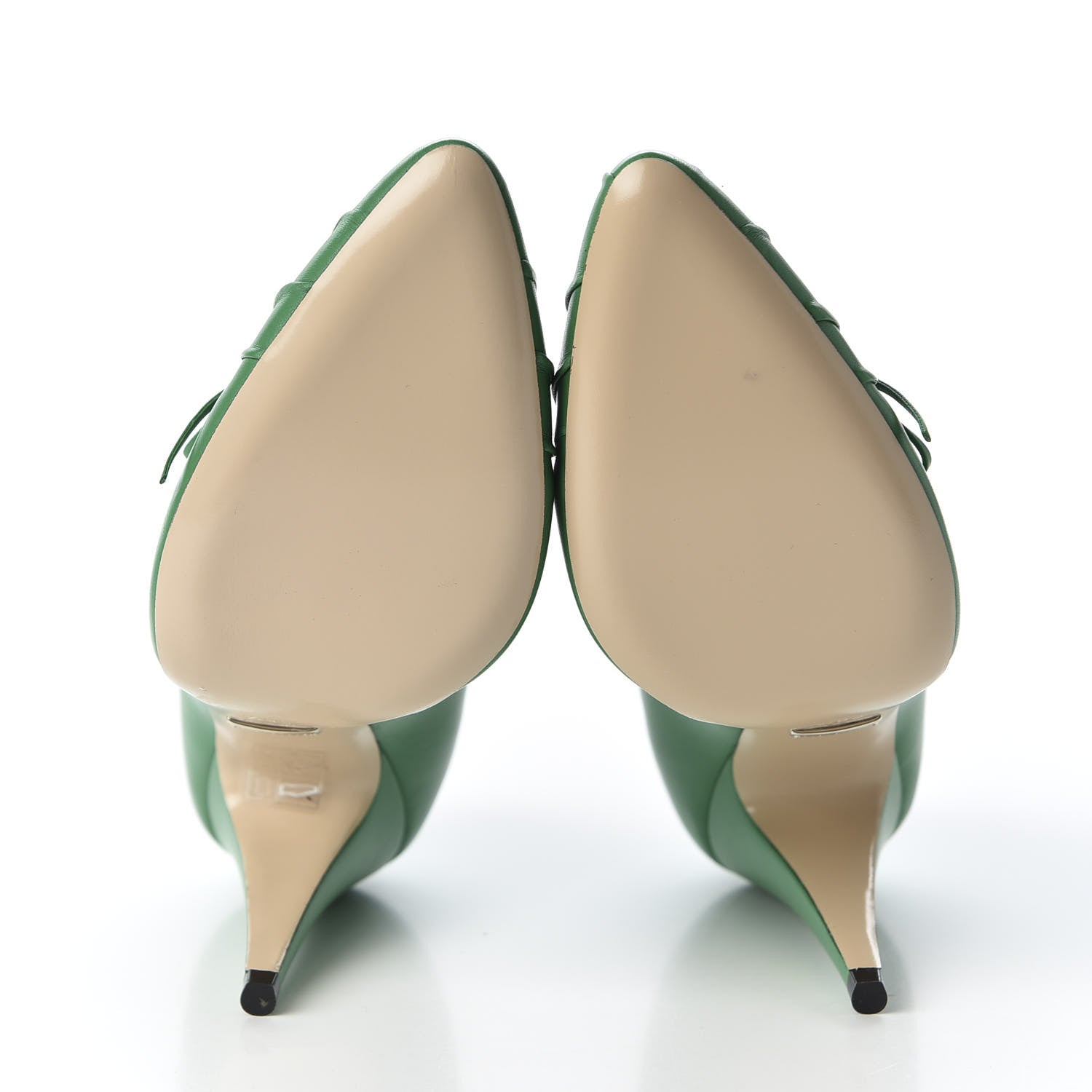 Gucci Nappa Bow High Heel Pumps 38.5 New Shamarock 5 of 10