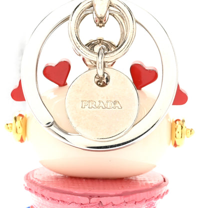 Prada Saffiano Giulietta Robot Trick Keychain Begonia 3 of 4