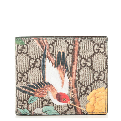 Gucci GG Supreme Monogram Tian Bi-Fold Wallet Beige Multicolor New Acero 1 of 7