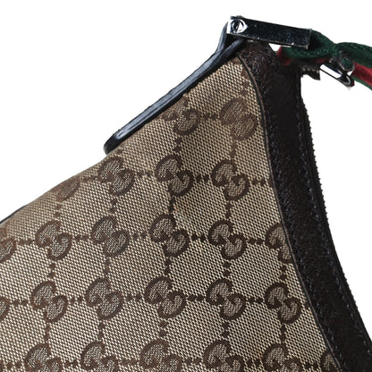 Gucci Monogram Web Medium Half Moon Hobo Dark Brown 20 of 20