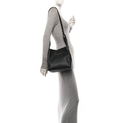 Christian Dior Calfskin Medium Signature Bucket Bag Black 2 of 8