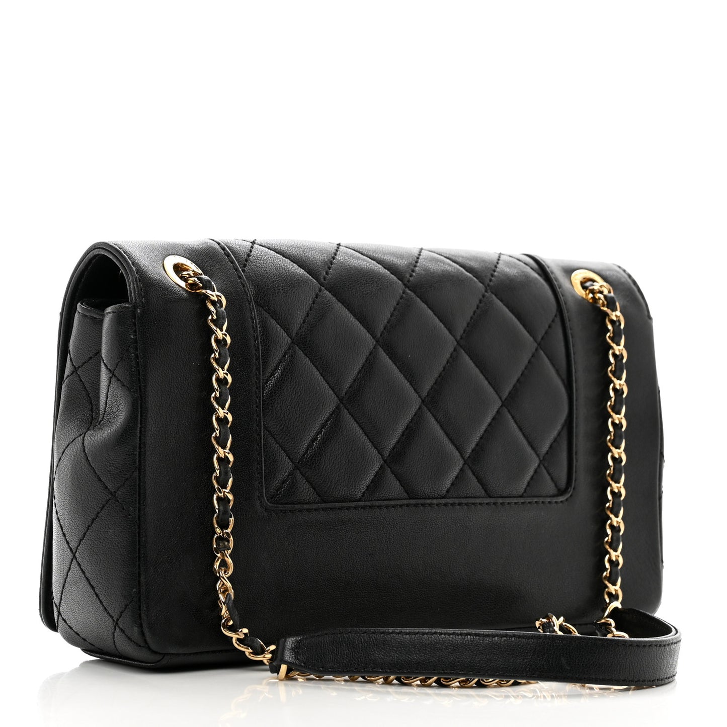 Sheepskin Quilted Small Vintage Mademoiselle Flap Black