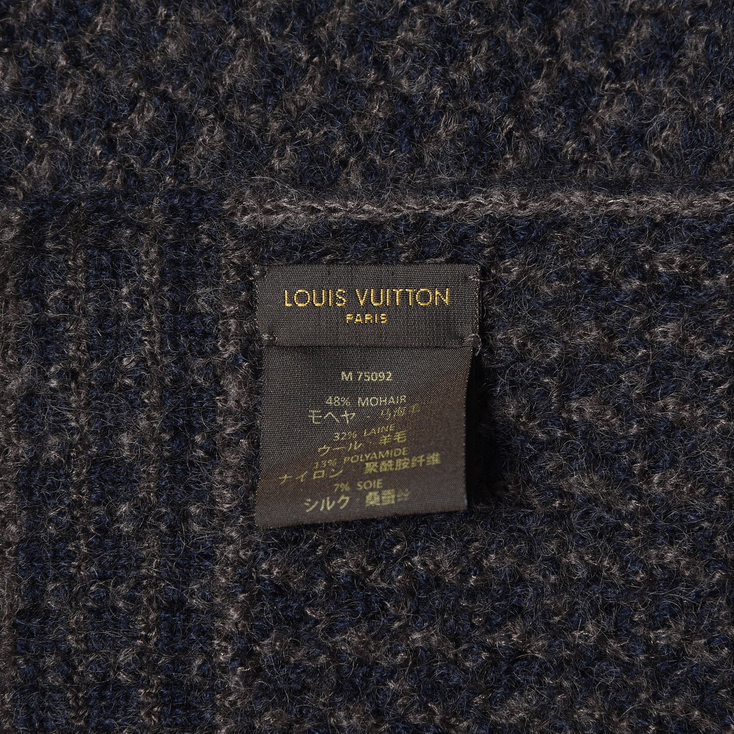 Louis Vuitton Mohair Wool Eleonor Scarf Black 4 of 4