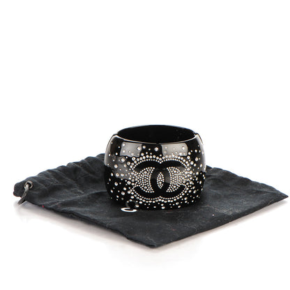 Chanel Resin Crystal CC Cuff Black 6 of 6
