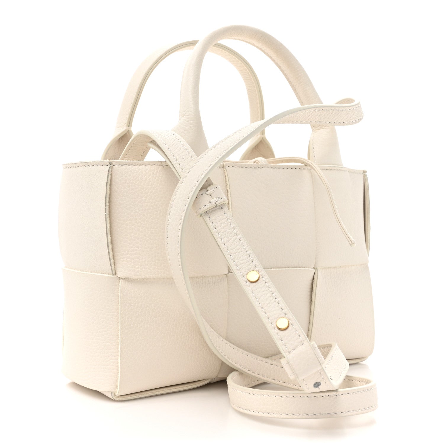 Bottega Veneta Lambskin Maxi Intreccio Candy Arco Tote White 4 of 12