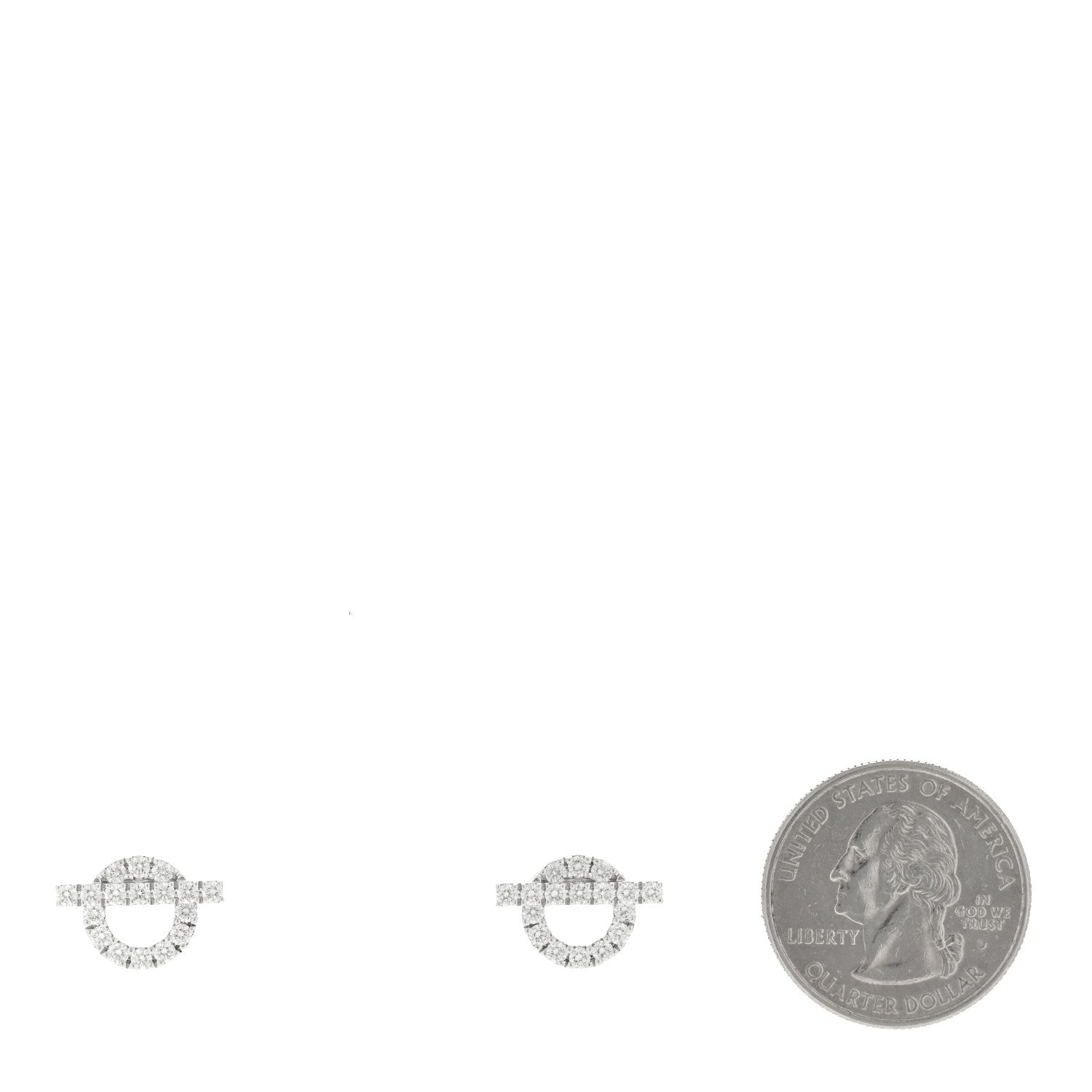 Hermes 18K White Gold Diamond Finesse Earrings 2 of 5