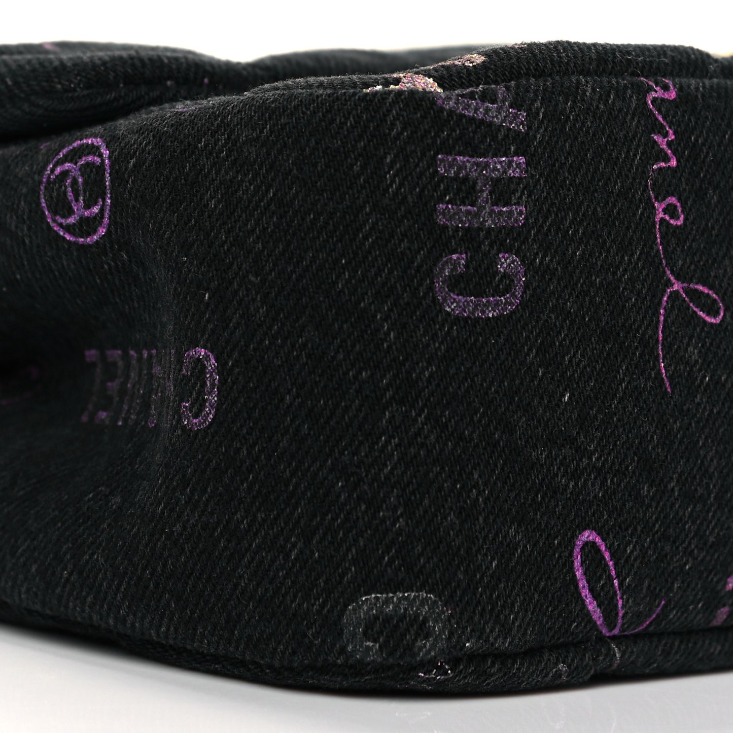 Denim Quilted Denim Mood Mini Rectangular Flap Black Multicolor