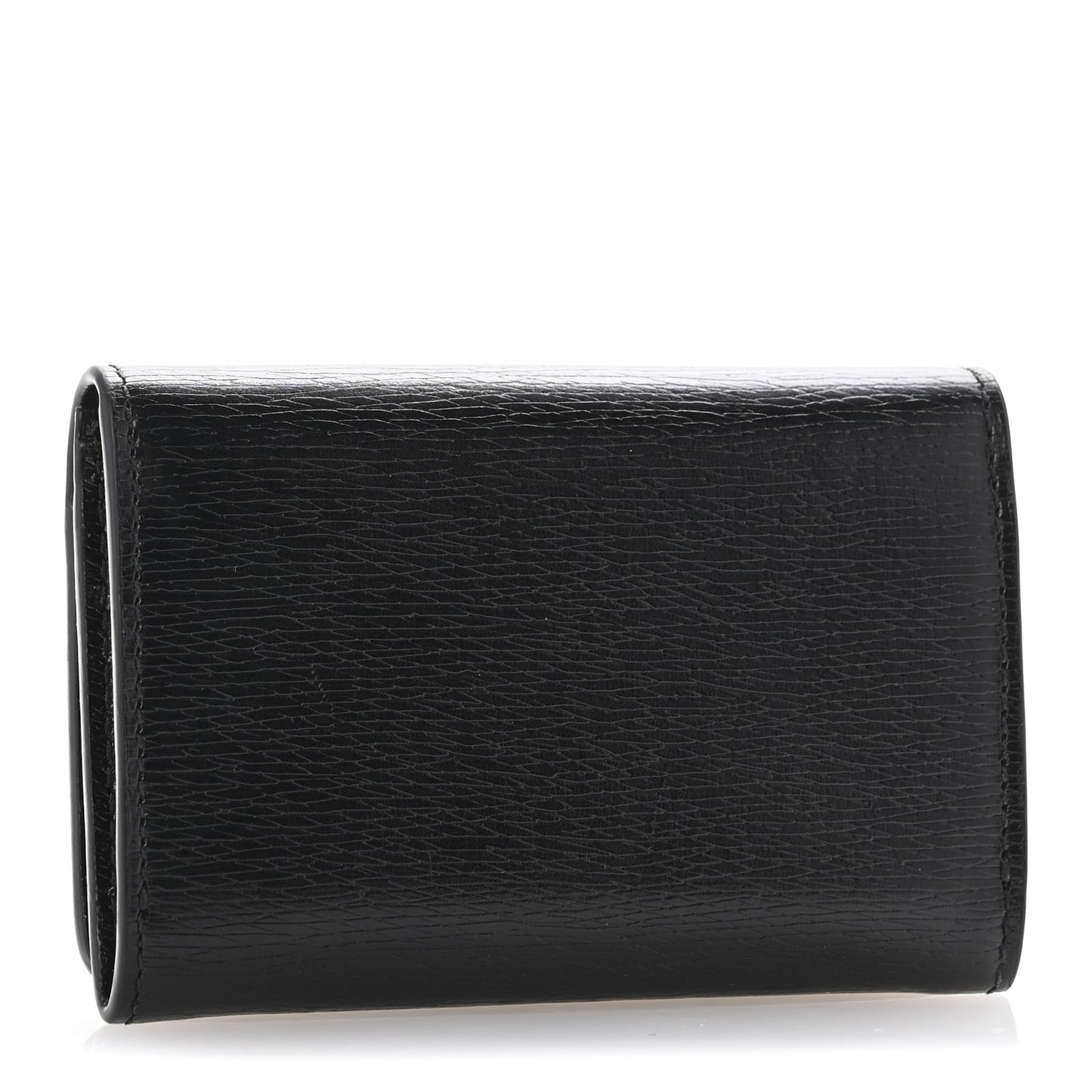 Azalea Calfskin Script Card Case Black