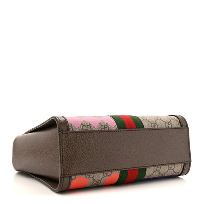 Gucci GG Supreme Monogram Equestrian Web Small Ophidia Tote Bag Beige Multicolor New Acero 4 of 15