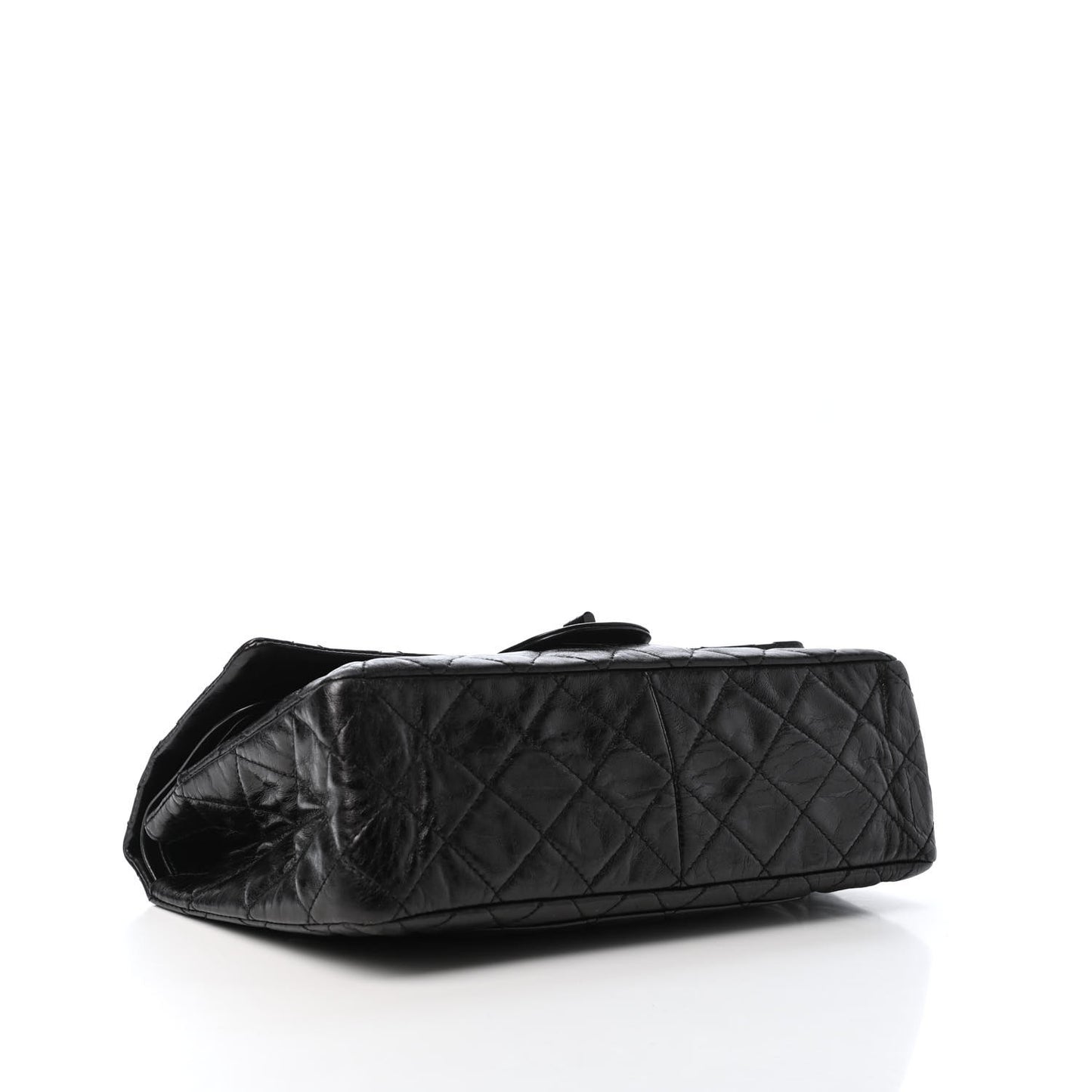Metallic Aged Calfskin Quilted 2.55 Reissue 227 Flap So Black