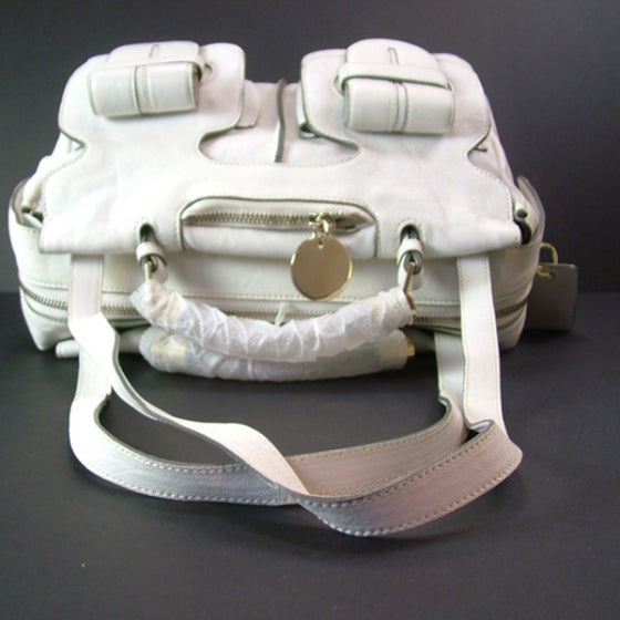 Lambskin Saskia Satchel White