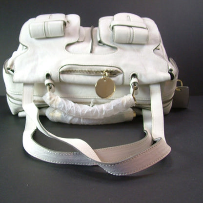 Chloe Lambskin Saskia Satchel White 4 of 11