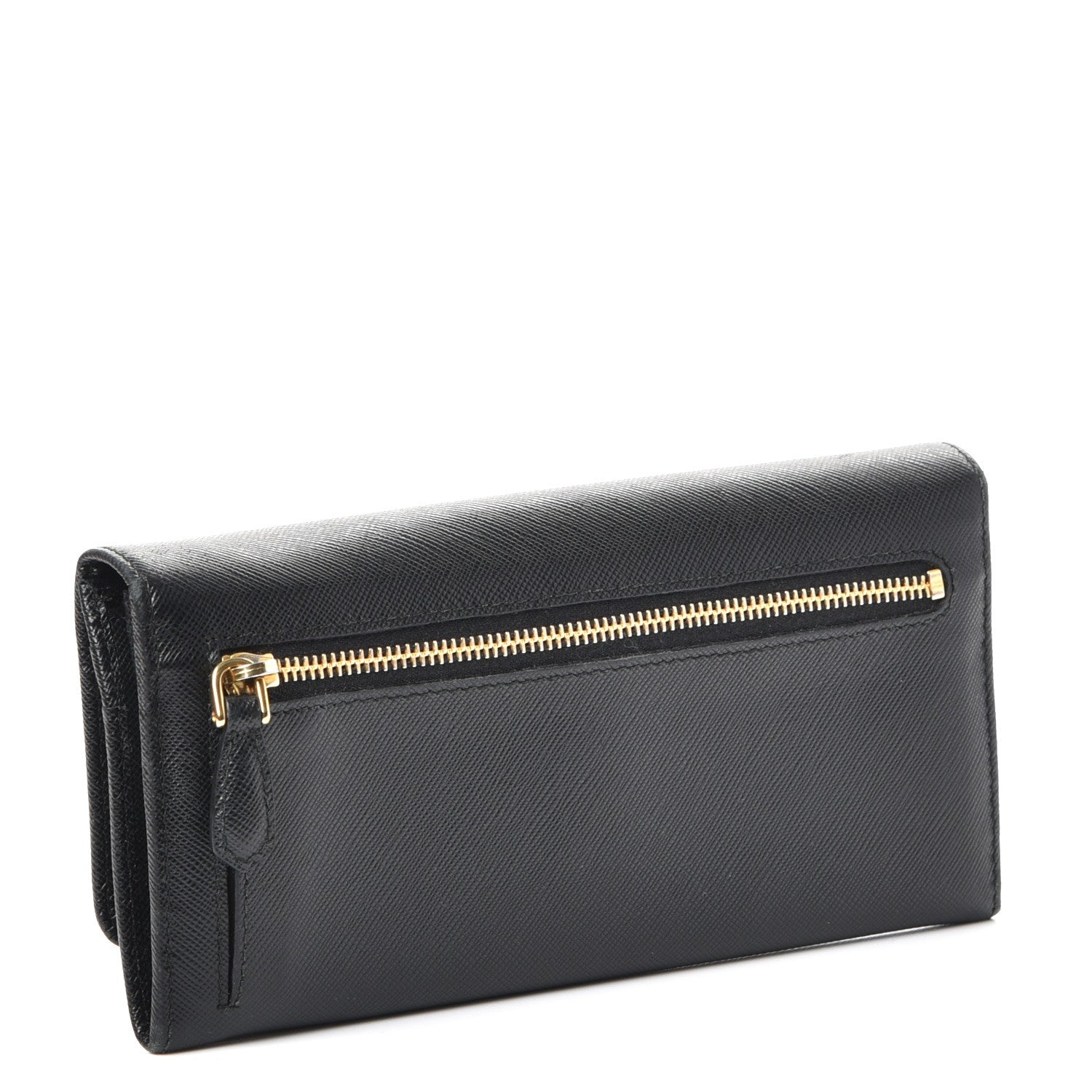 Prada Saffiano Bow Continental Wallet Nero Black 4 of 13