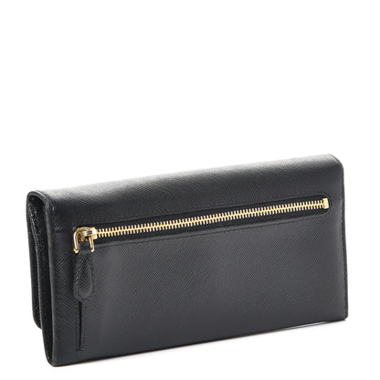 Prada Saffiano Bow Continental Wallet Nero Black 4 of 13